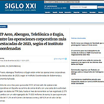 ITP Aero, Abengoa, Telefnica o Eugin, entre las operaciones corporativas ms destacadas de 2023, segn el Instituto Coordenadas